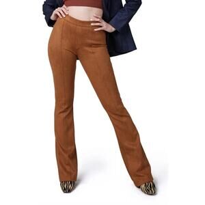 NWT Spanx Faux Suede Flared Pants In Rich Caramel Size XL $168 MSRP
